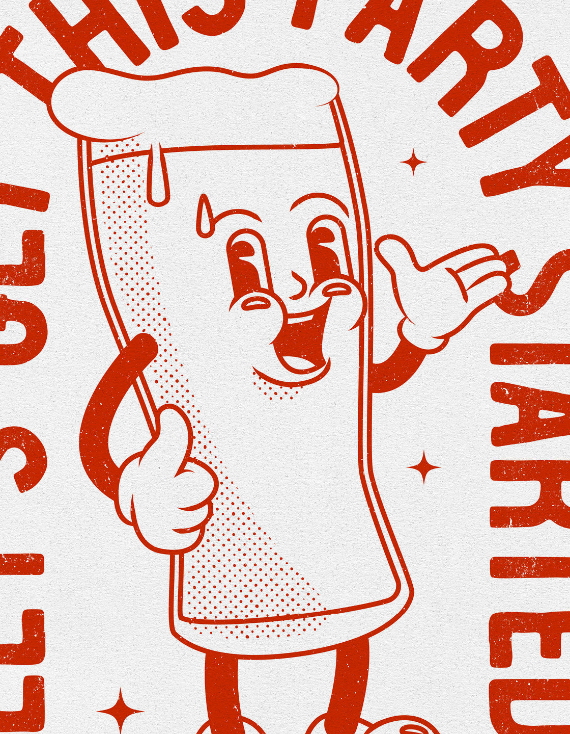 Retro beer poster 'lets get this party started'