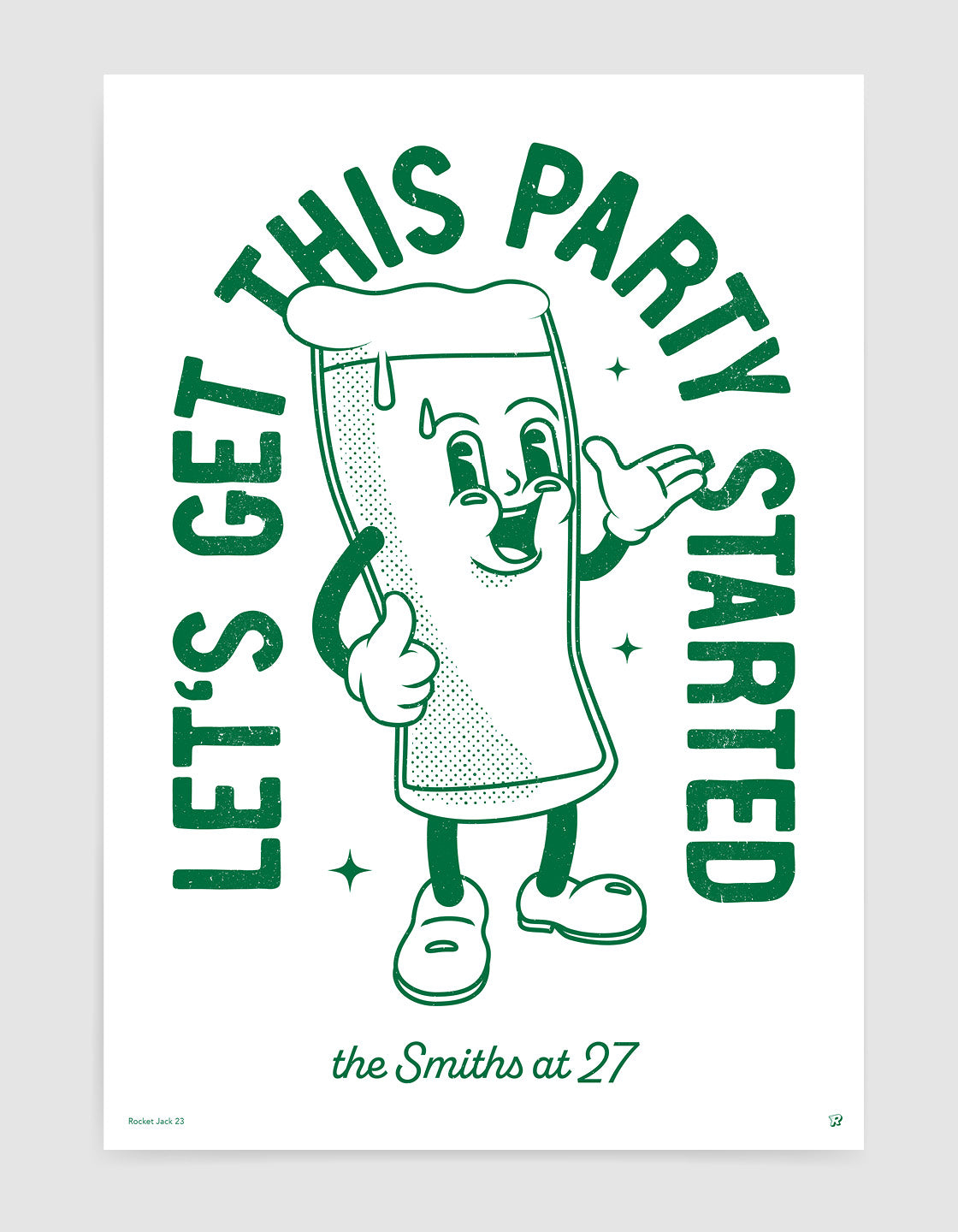Retro beer poster 'lets get this party started'