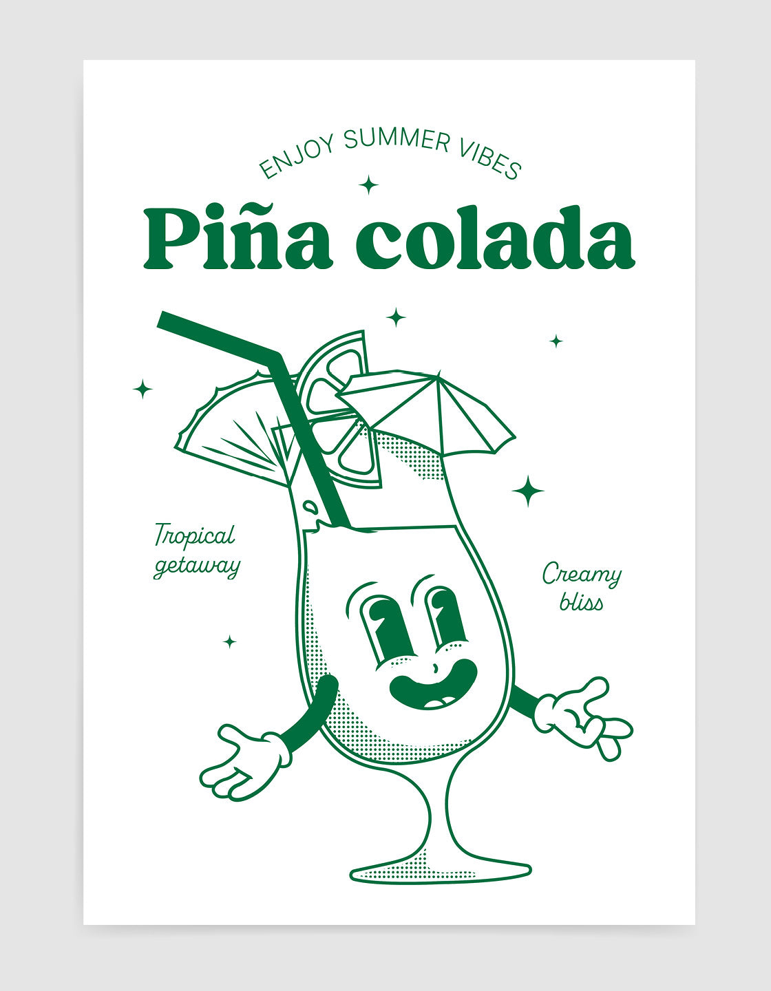 Retro style Pina Colada