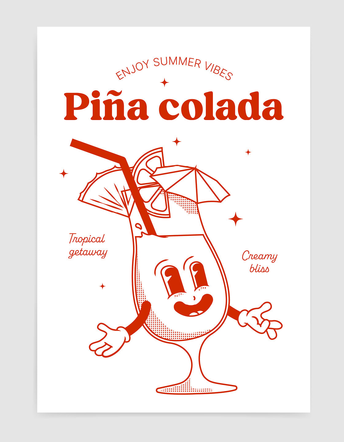 Retro style Pina Colada
