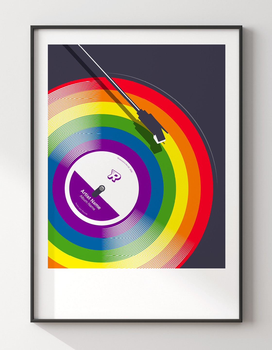 Rainbow coloured gay vinyl record art print – Rocket Jack