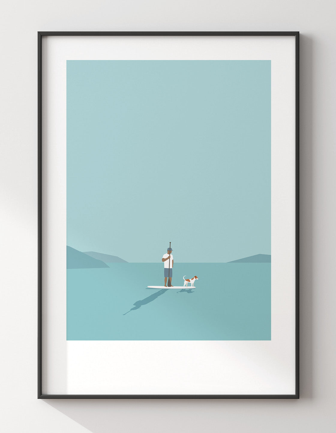 Paddleboarder and dog