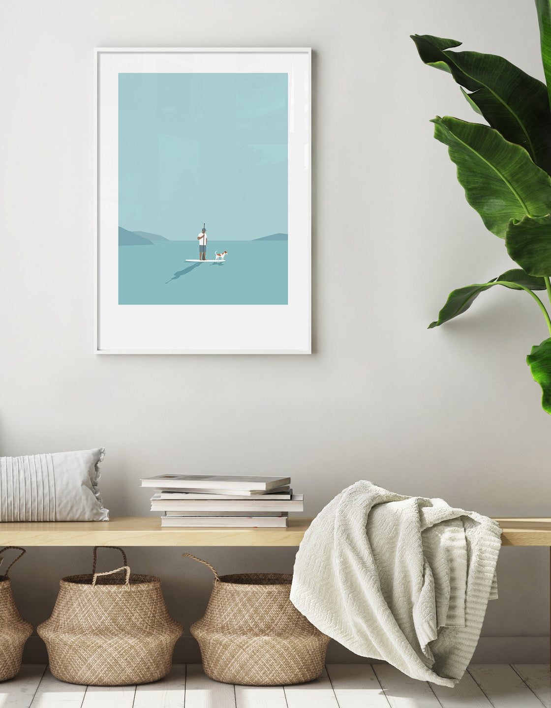 Paddleboarder and dog
