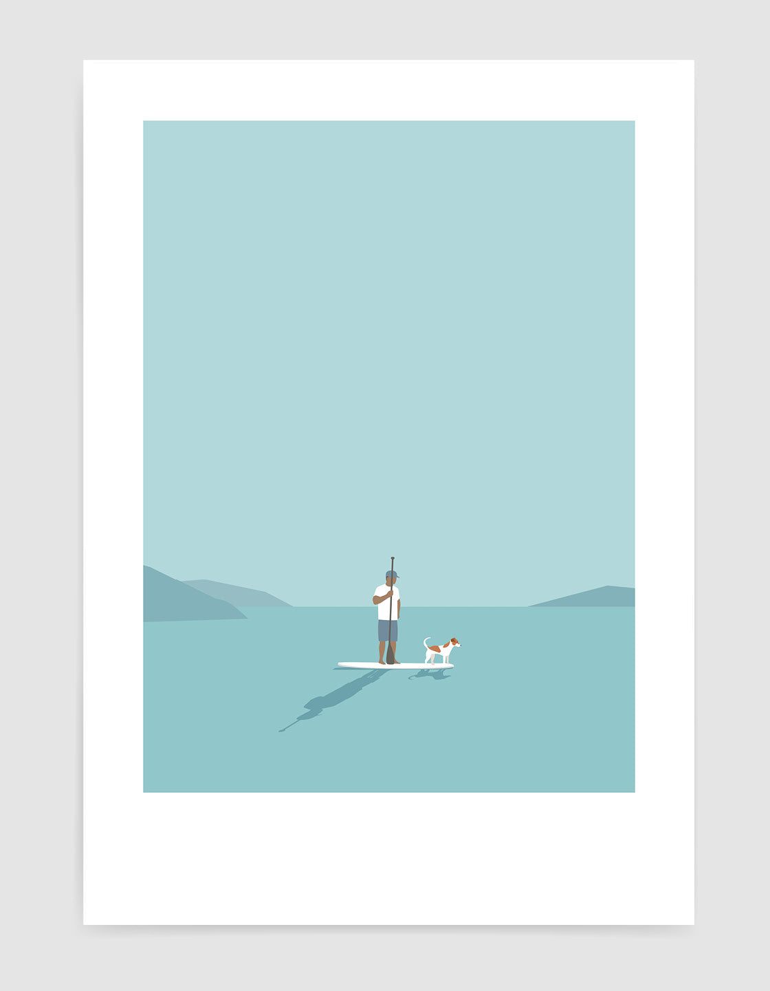 Paddleboarder and dog