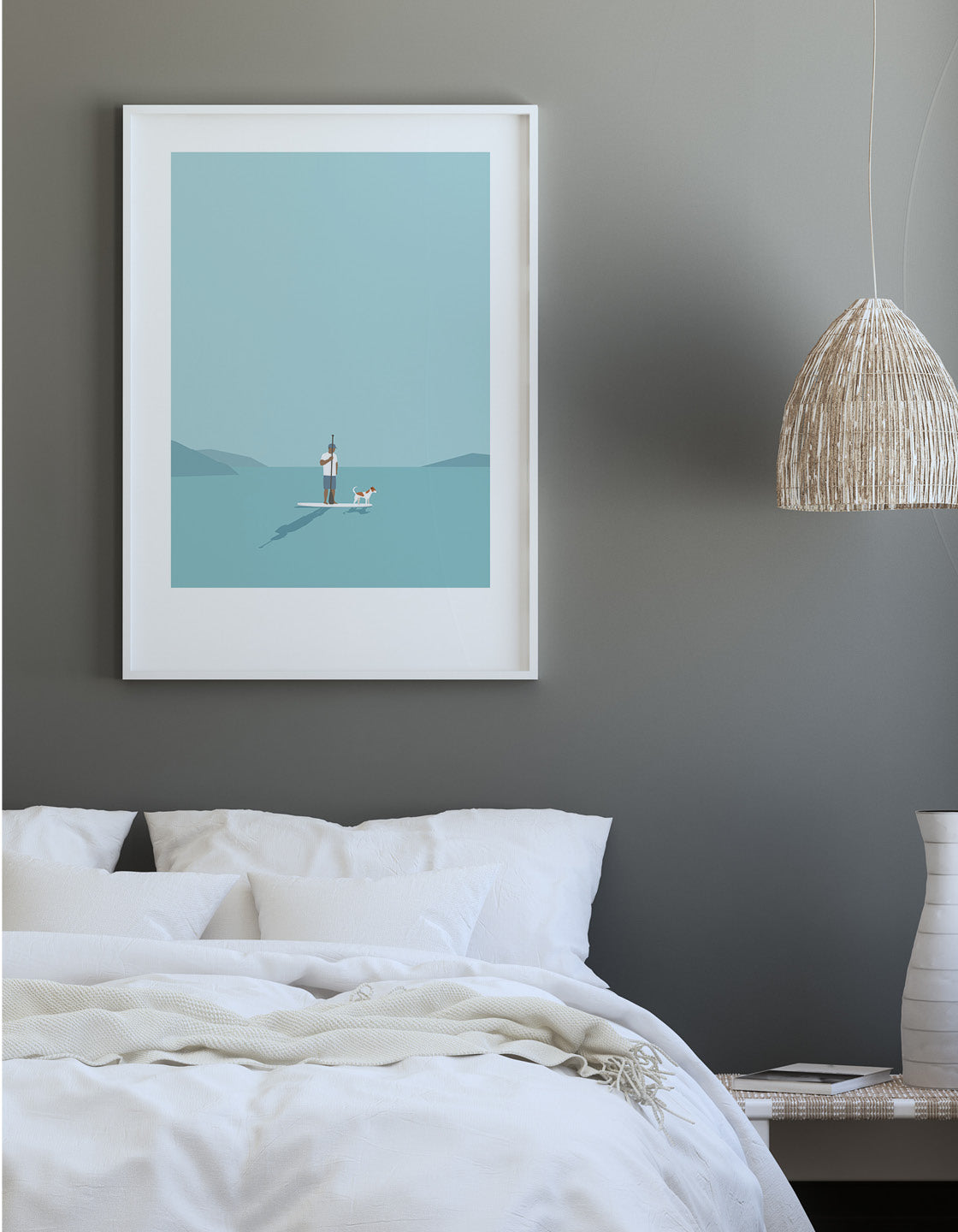 Paddleboarder and dog