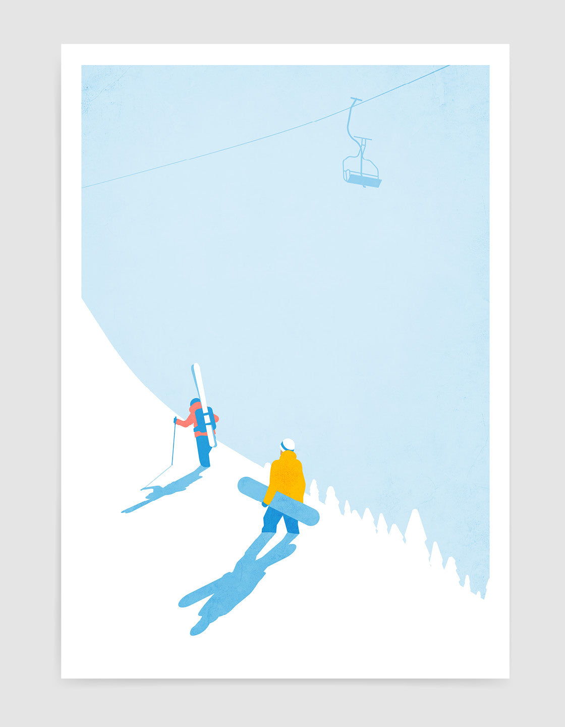 Skier and snowboarder