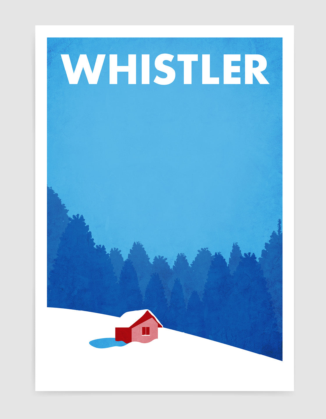 Snowy mountain hut