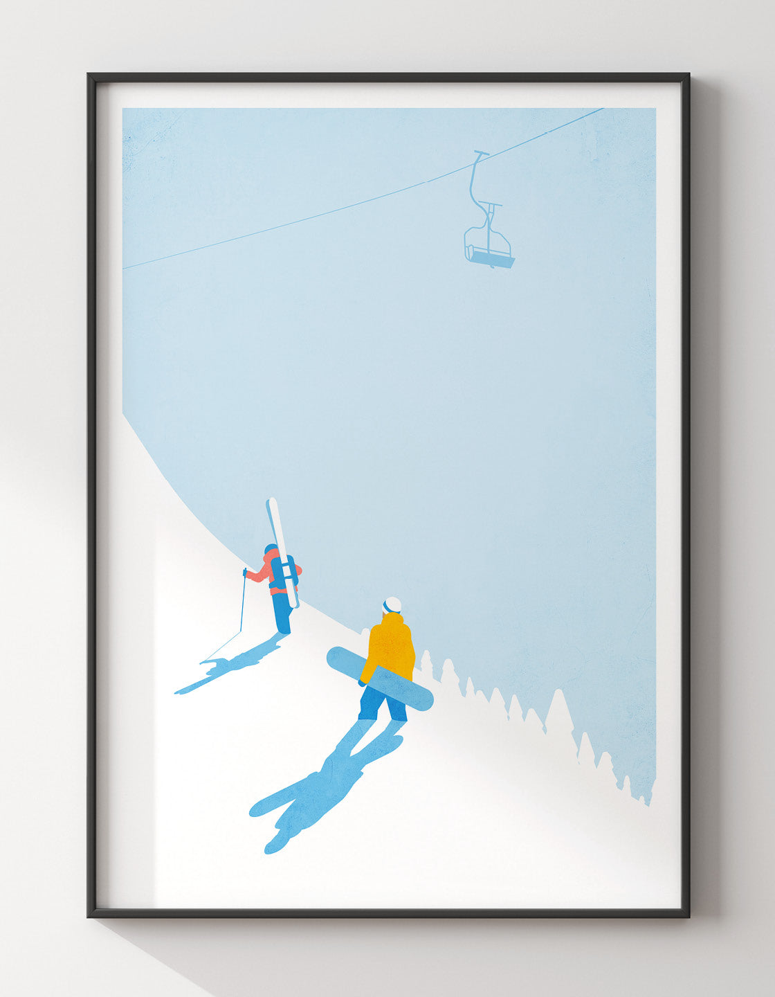 Skier and snowboarder