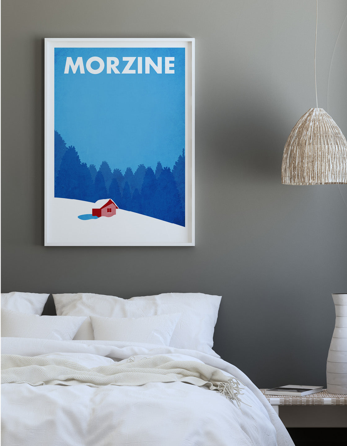Snowy mountain hut