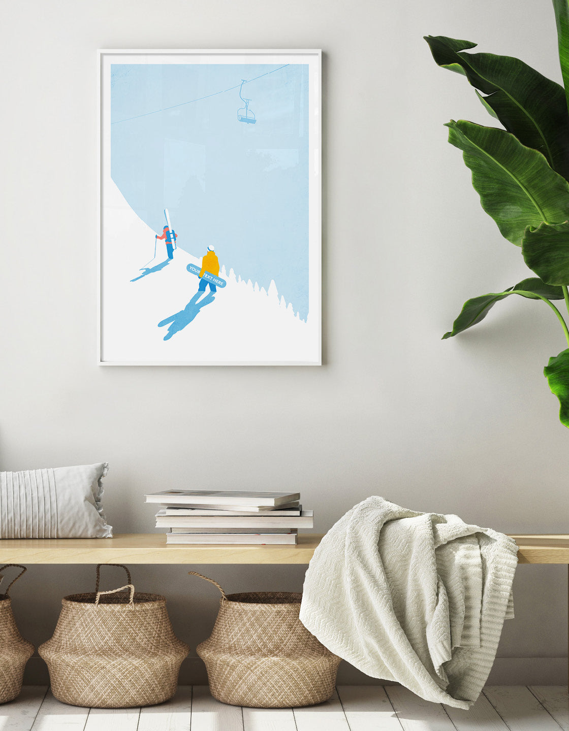 Skier and snowboarder