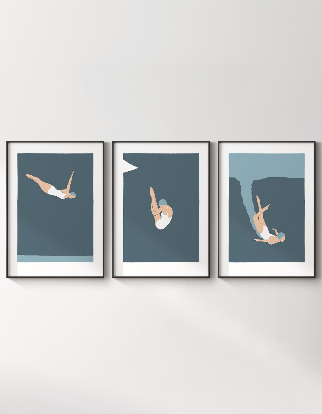 Vintage diving woman set