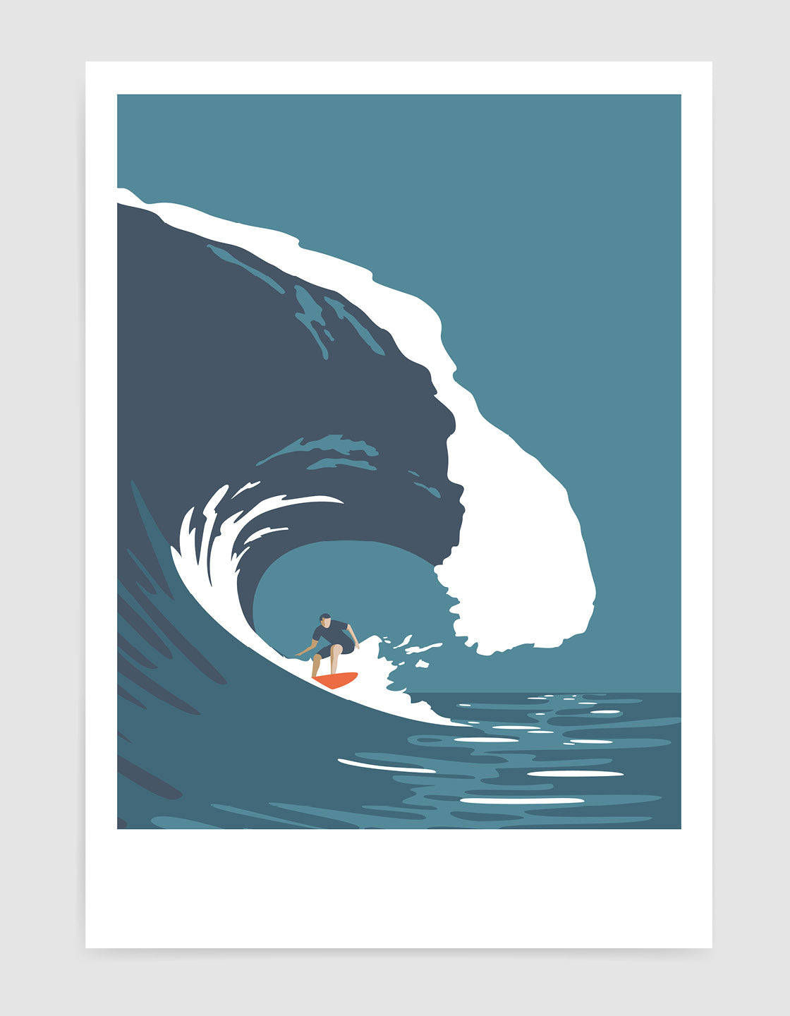 Barrel wave surfing