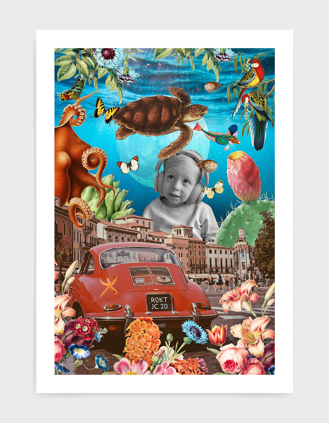 underwater fantasy image with custom photo.