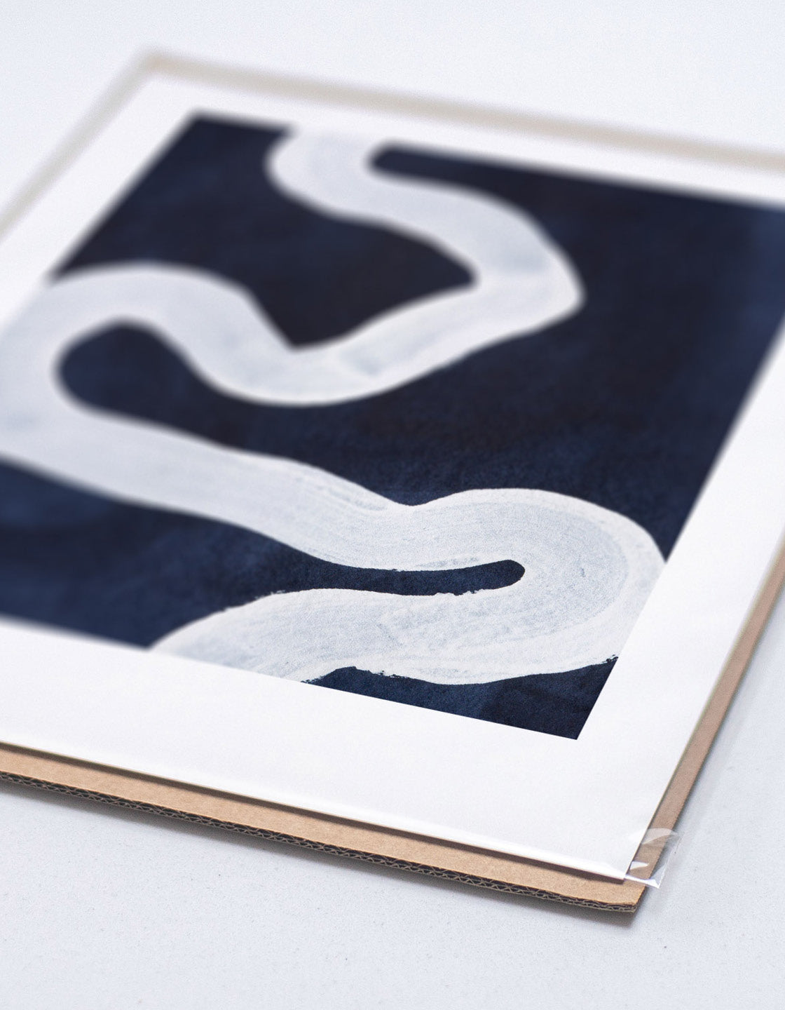 Rocket Jack minimal art print - Japandi design in navy/cream
