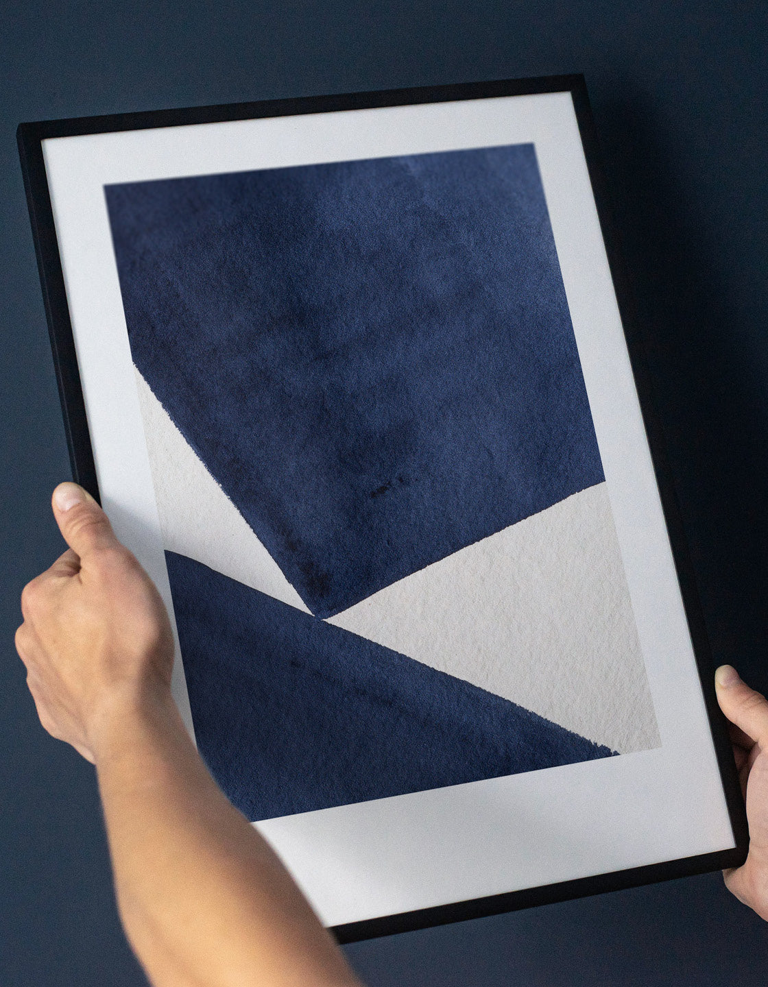 Rocket Jack minimal art print - Japandi design in navy/cream