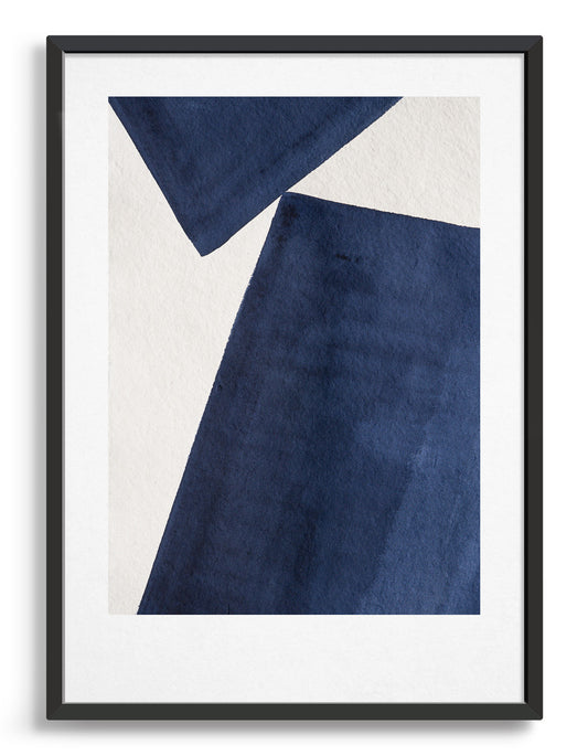 Rocket Jack minimal art print - Japandi design in navy/cream