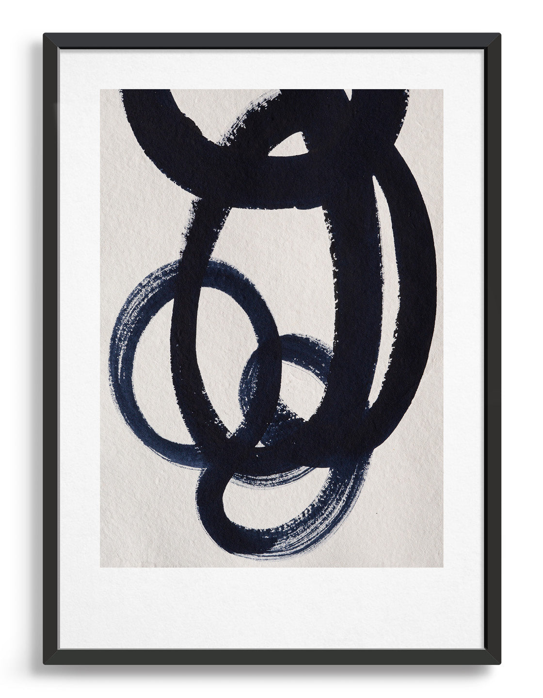 Rocket Jack minimal art print - Japandi design in navy/cream