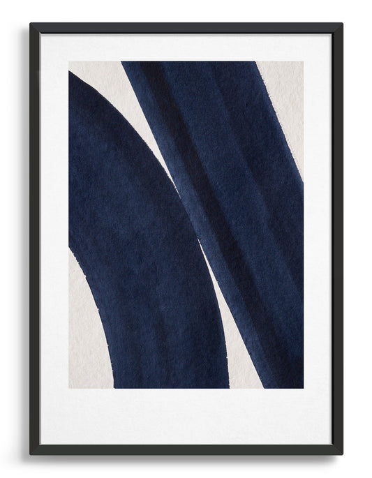 Rocket Jack minimal art print - Japandi design in navy/cream