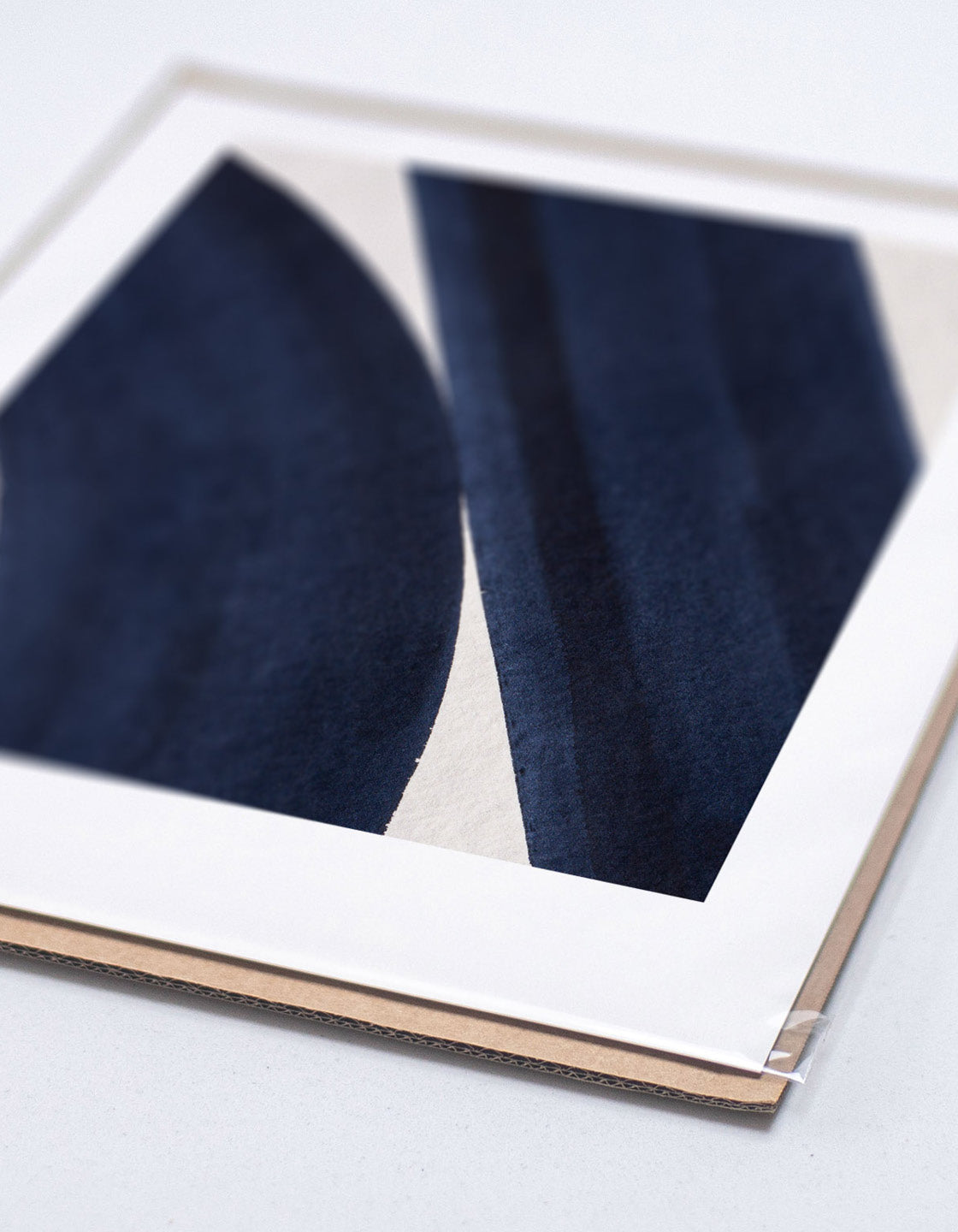Rocket Jack minimal art print - Japandi design in navy/cream