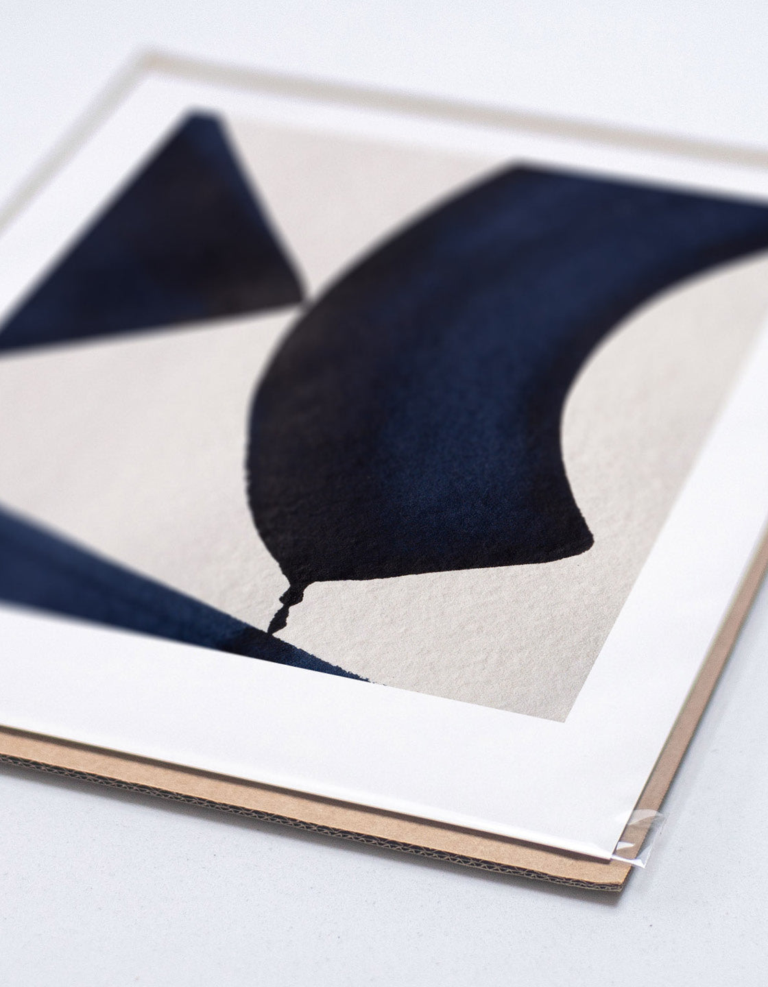 Rocket Jack minimal art print - Japandi design in navy/cream