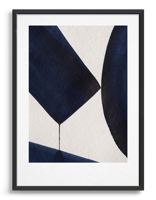 Rocket Jack minimal art print - Japandi design in navy/cream