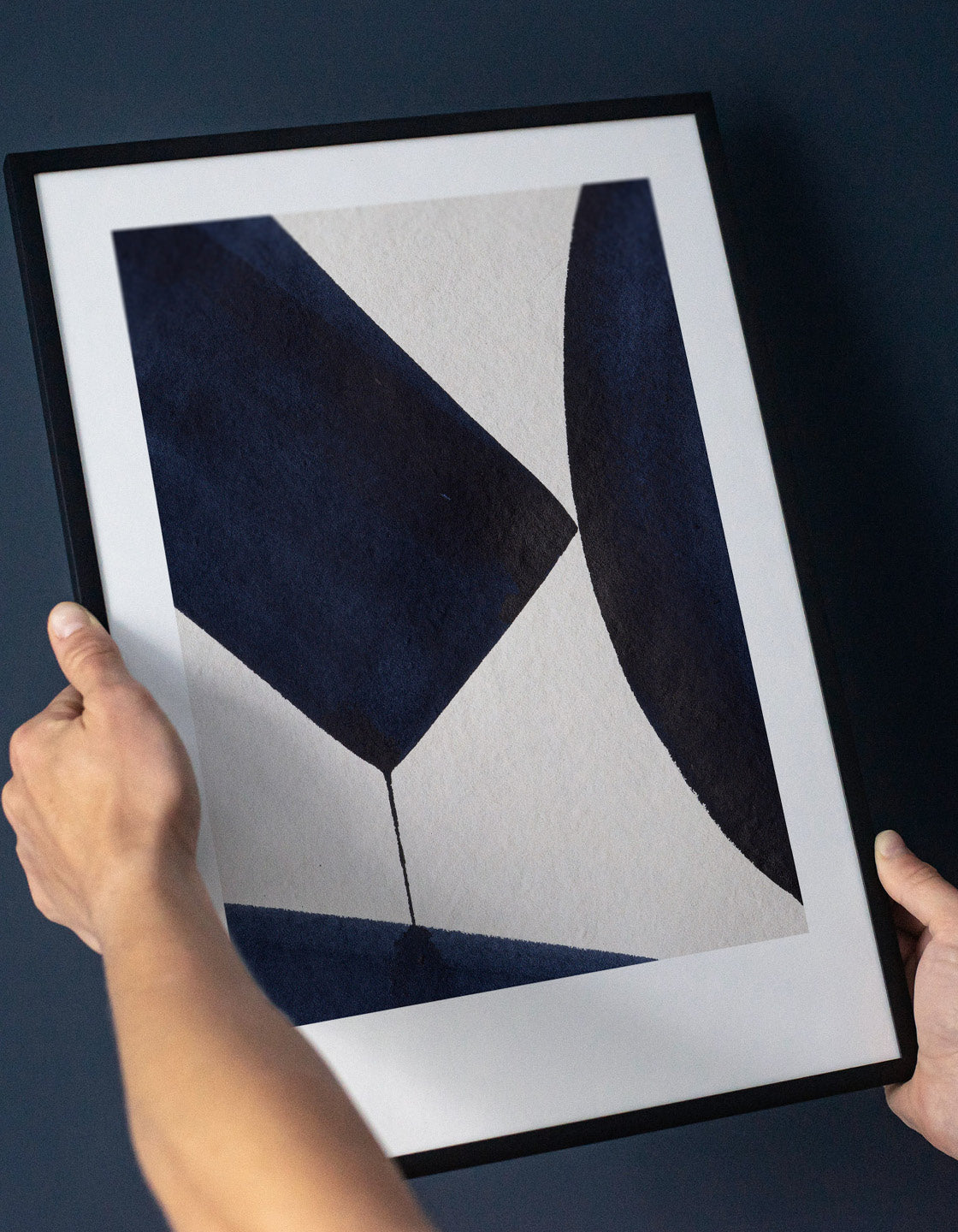 Rocket Jack minimal art print - Japandi design in navy/cream