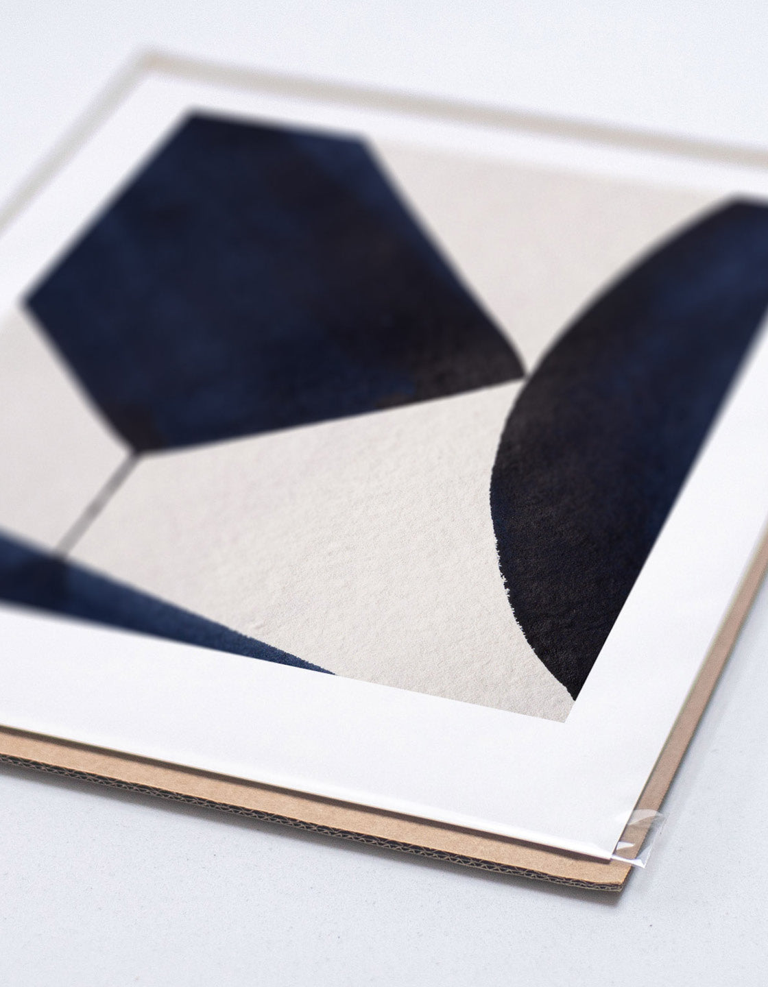 Rocket Jack minimal art print - Japandi design in navy/cream