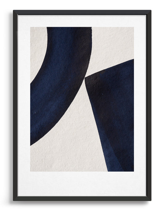 Rocket Jack minimal art print - Japandi design in navy/cream