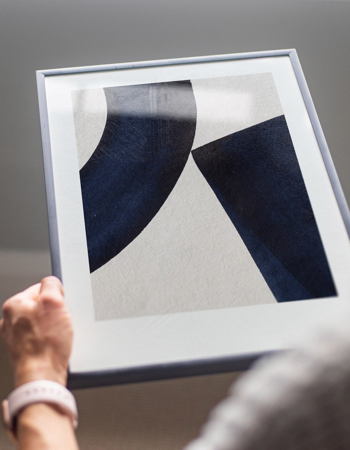 Rocket Jack minimal art print - Japandi design in navy/cream