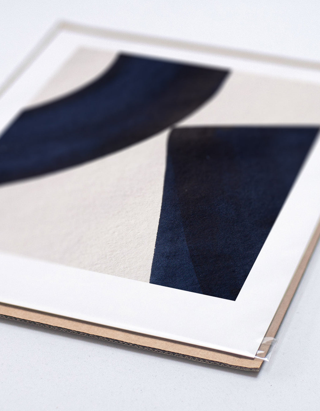 Rocket Jack minimal art print - Japandi design in navy/cream
