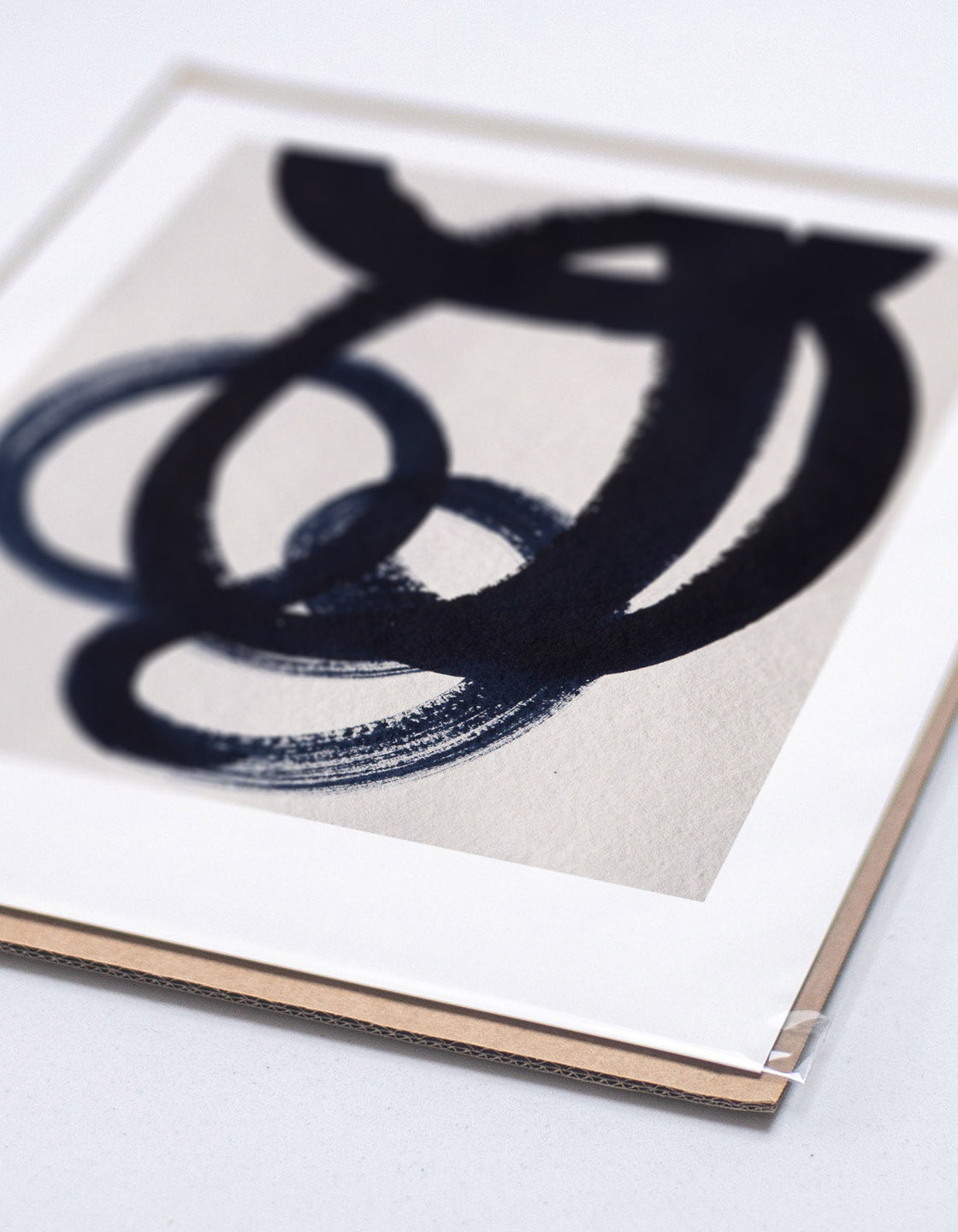 Rocket Jack minimal art print - Japandi design in navy/cream