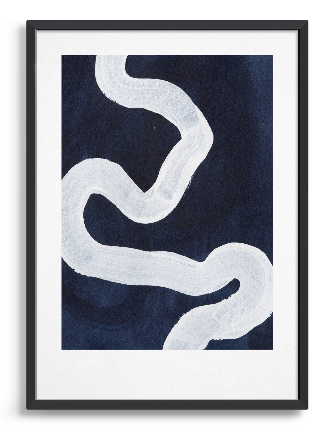 Rocket Jack minimal art print - Japandi design in navy/cream