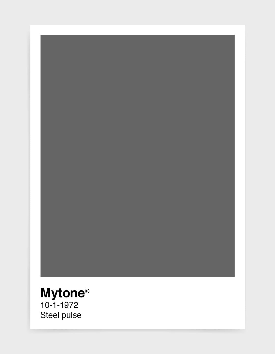 Pantone style art print with custom colour and text