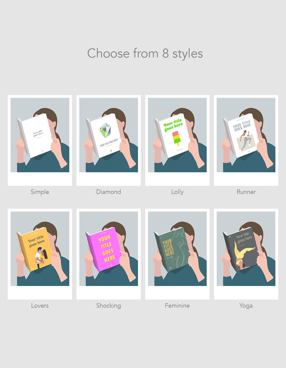 Picture depicts the style options available for this wall art