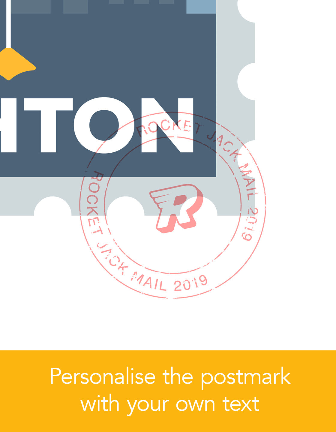 Close up of Personalised stamp