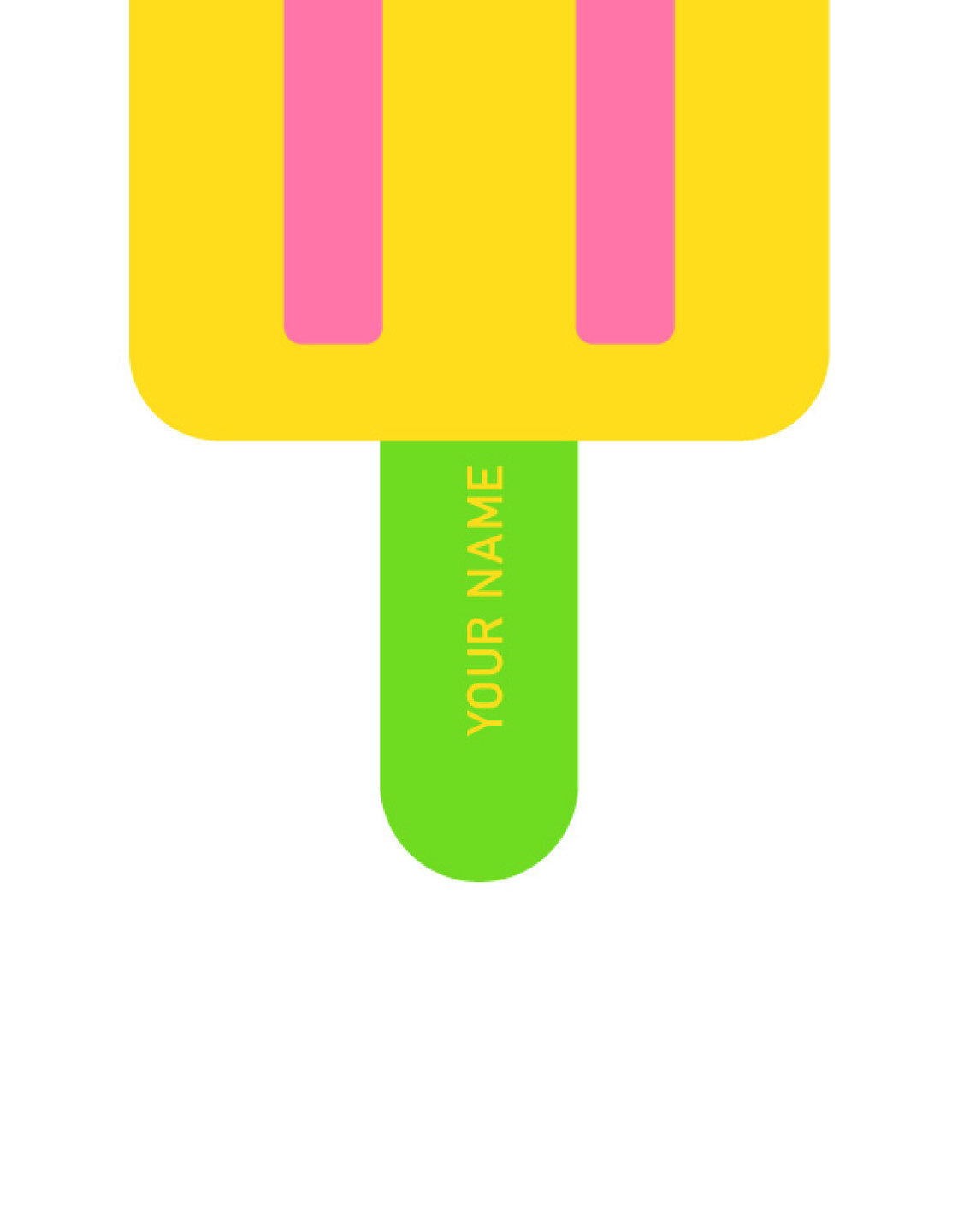 close up of green lolly stick with personalisation option