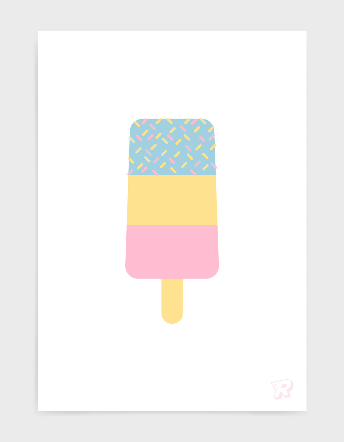 fab ice lolly print in pastel colours