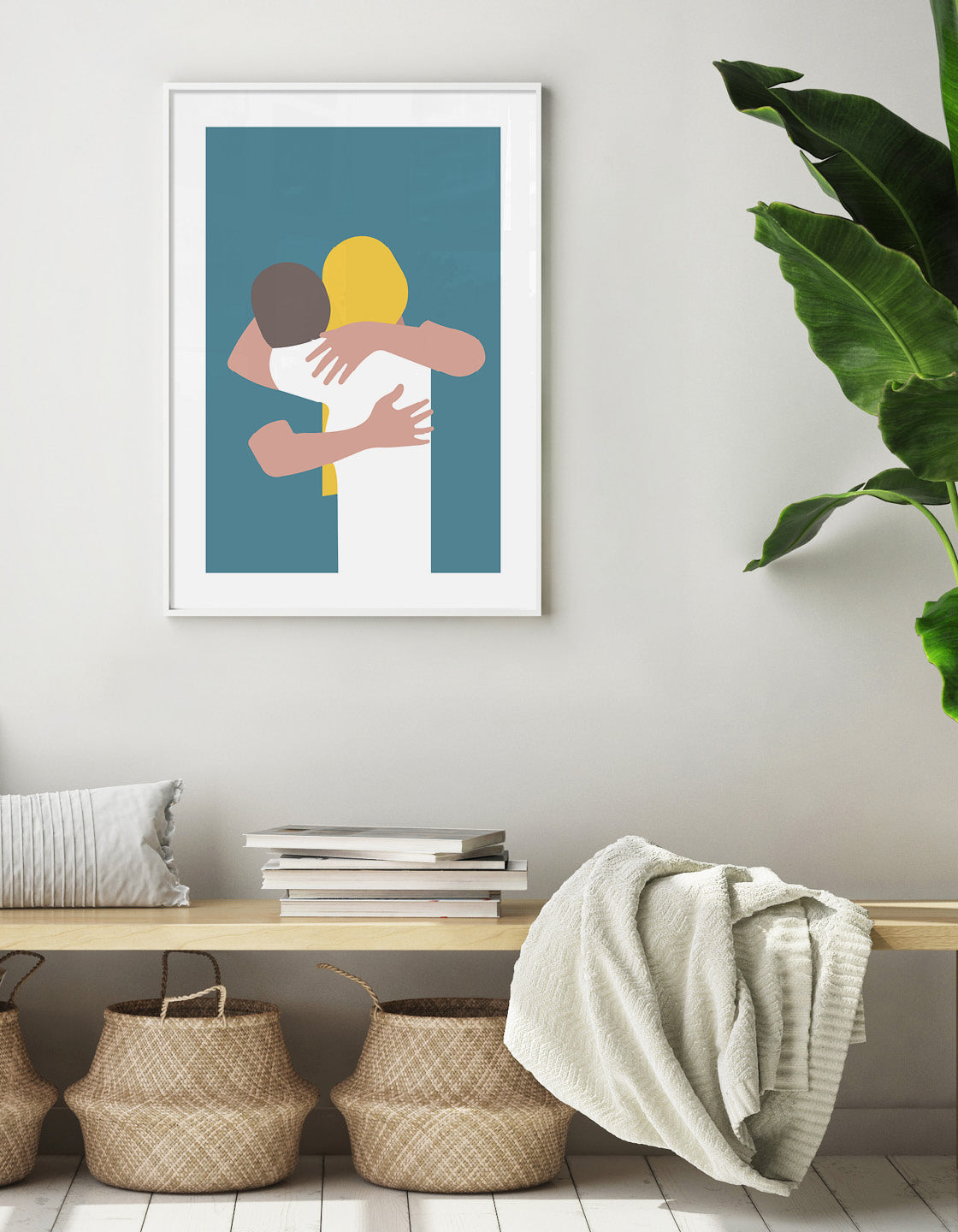 Couple embrace