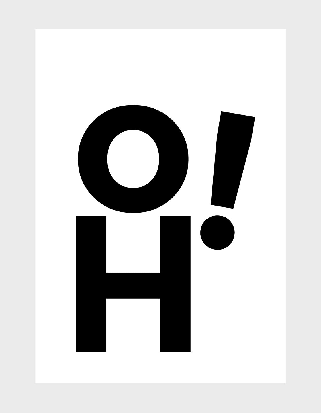 OH monochrome typography art print