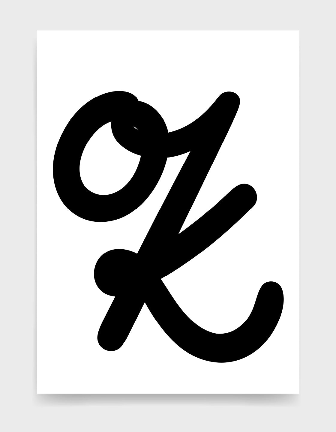 Ok monochrome text typography print