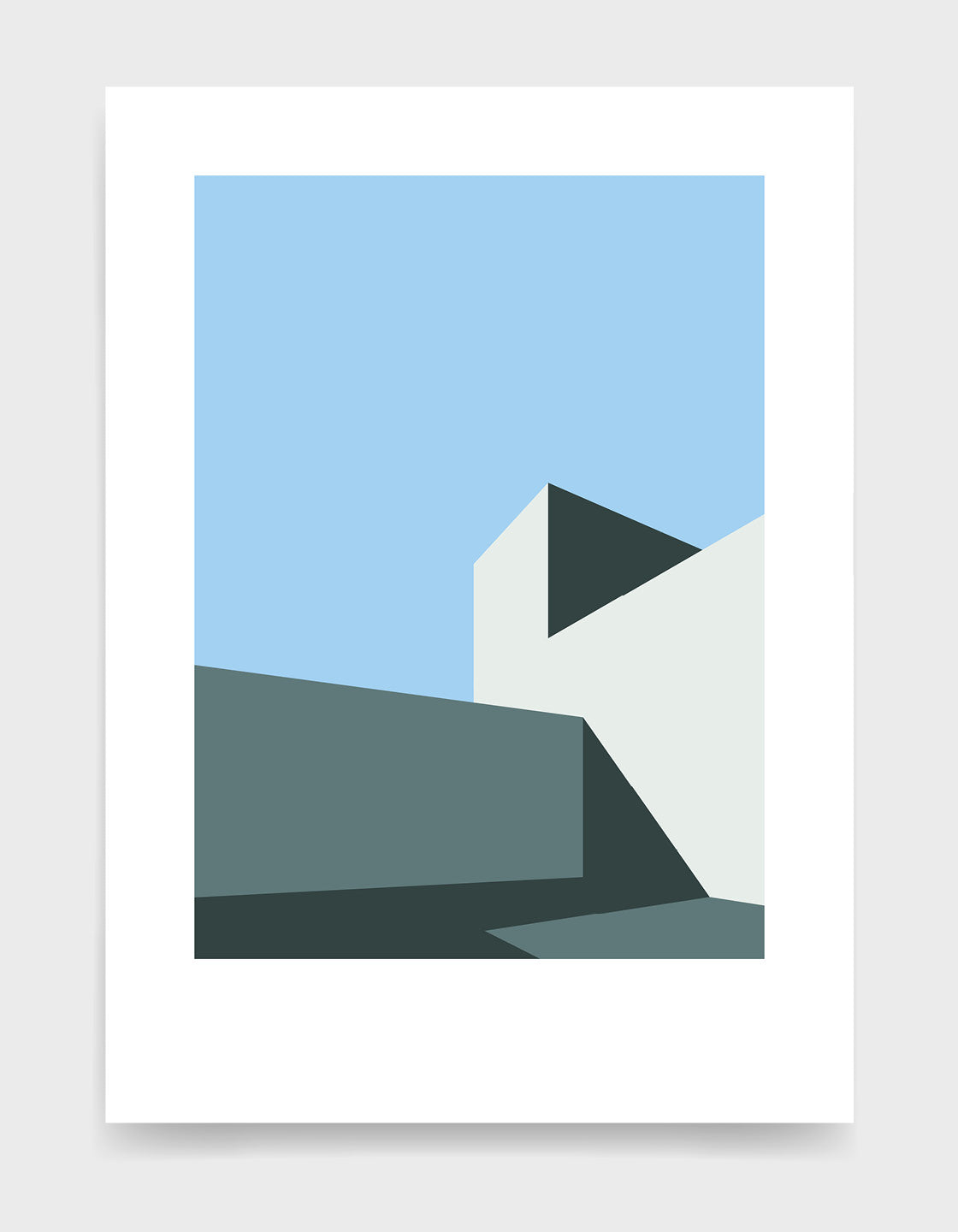 Minimal architecture inspired wall art / Abstract geometric poster for a gallery wall
