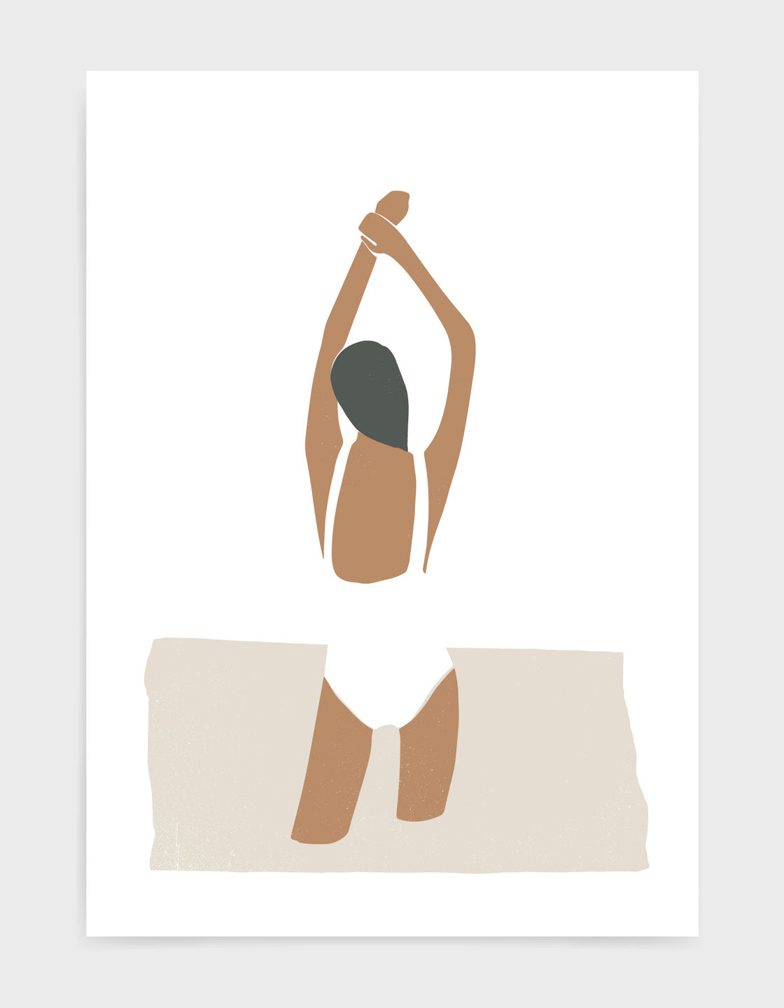 Add some minimal style to your home decor with this modern art print featuring a hand drawn woman in a swimsuit.