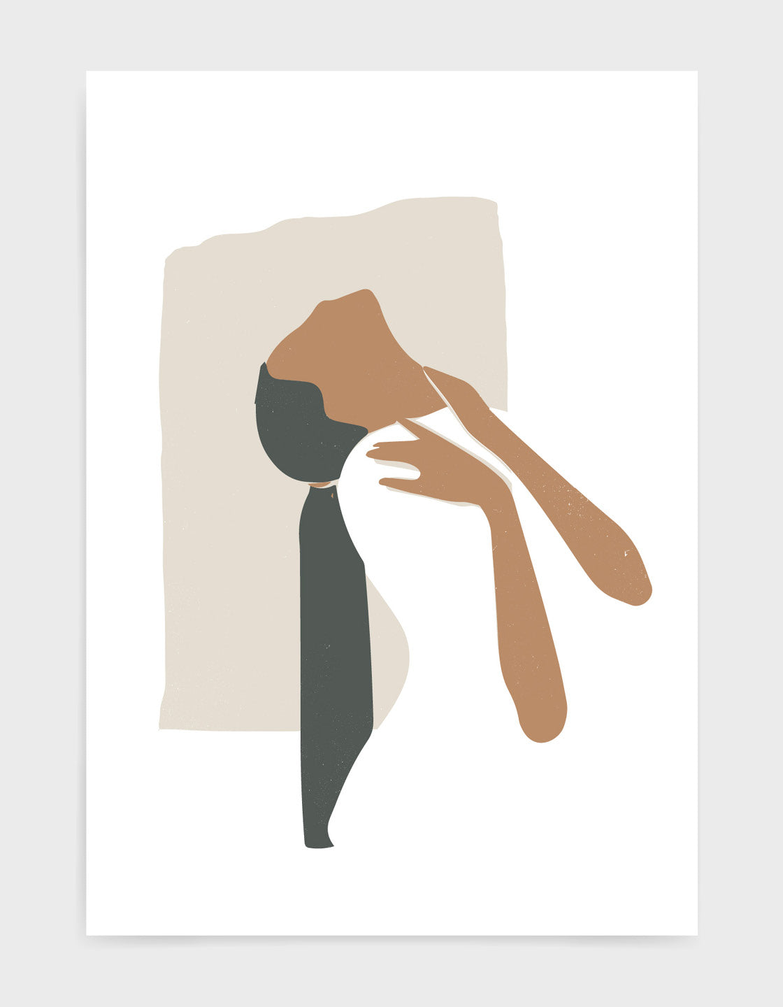 Woman standing with head back and hair cascading down her back