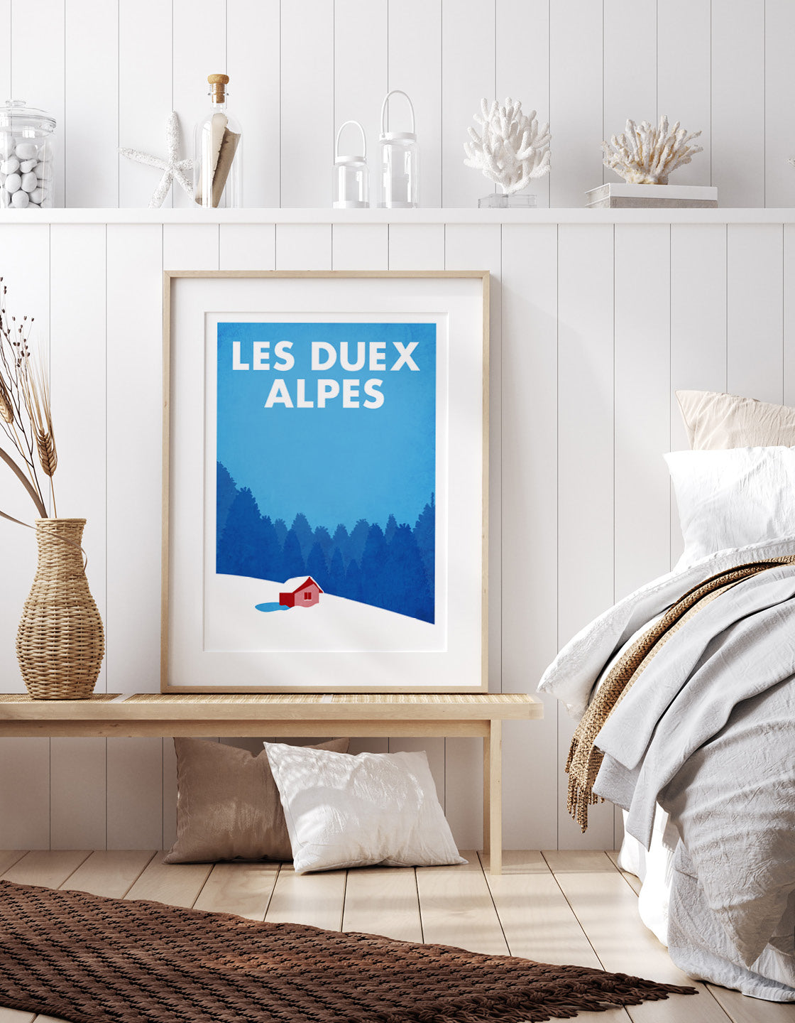 Snowy mountain hut