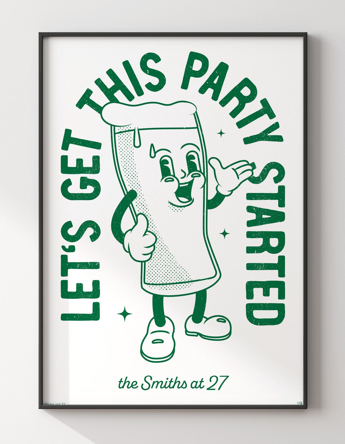Retro beer poster 'lets get this party started'