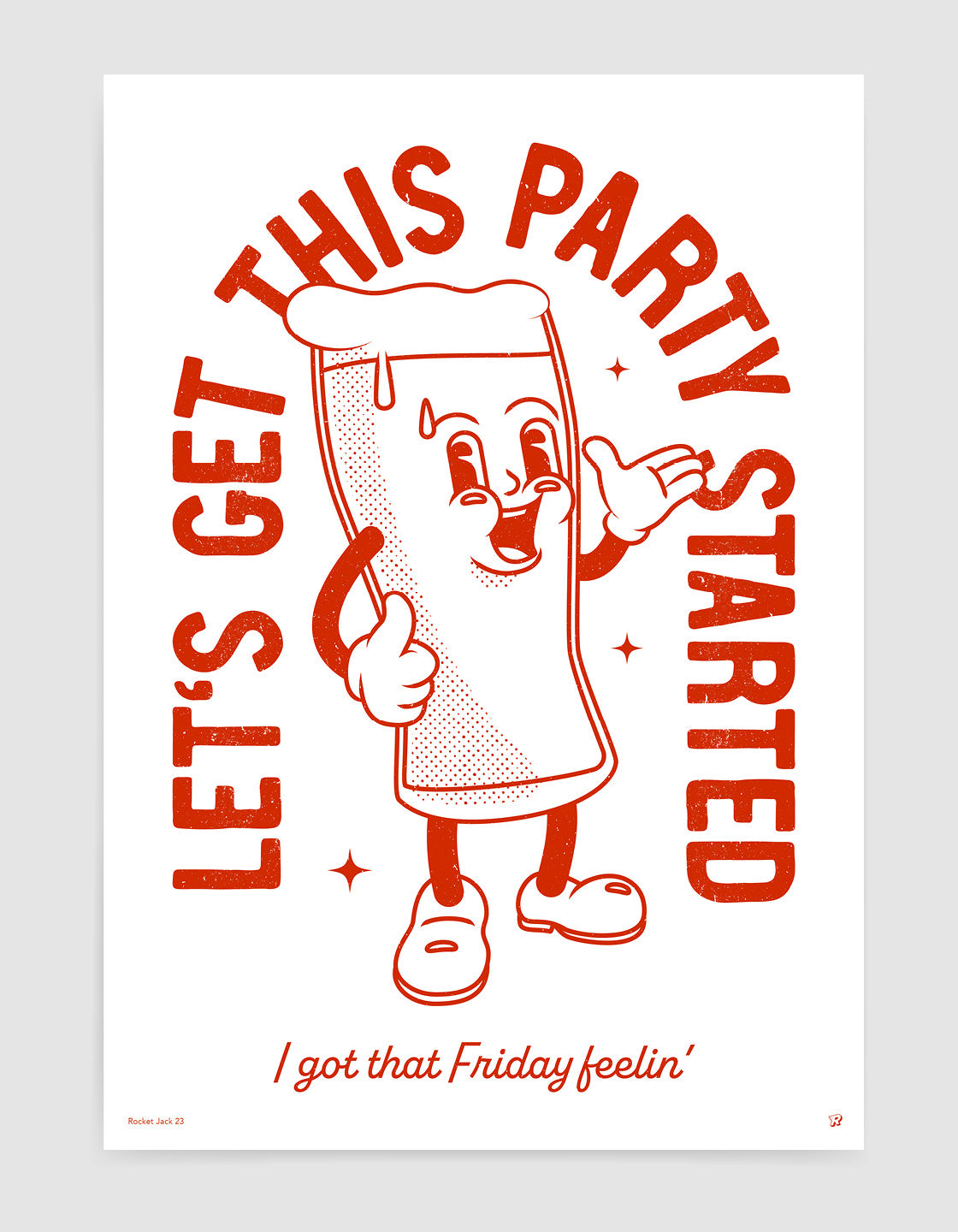 Retro beer poster 'lets get this party started'