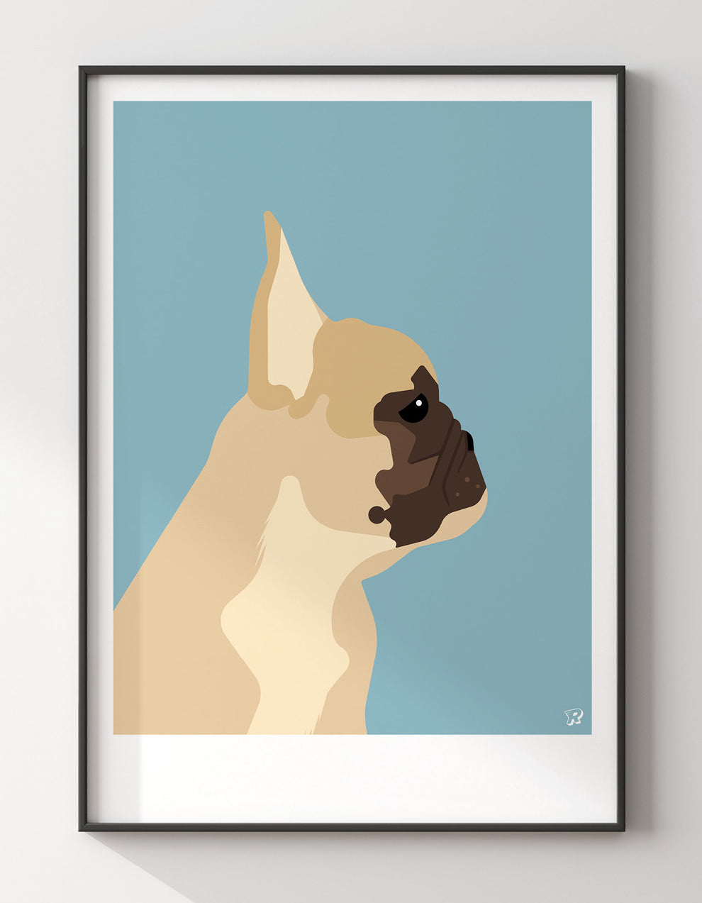 French bulldog from a collection of minimal animal art prints by Rocket ...