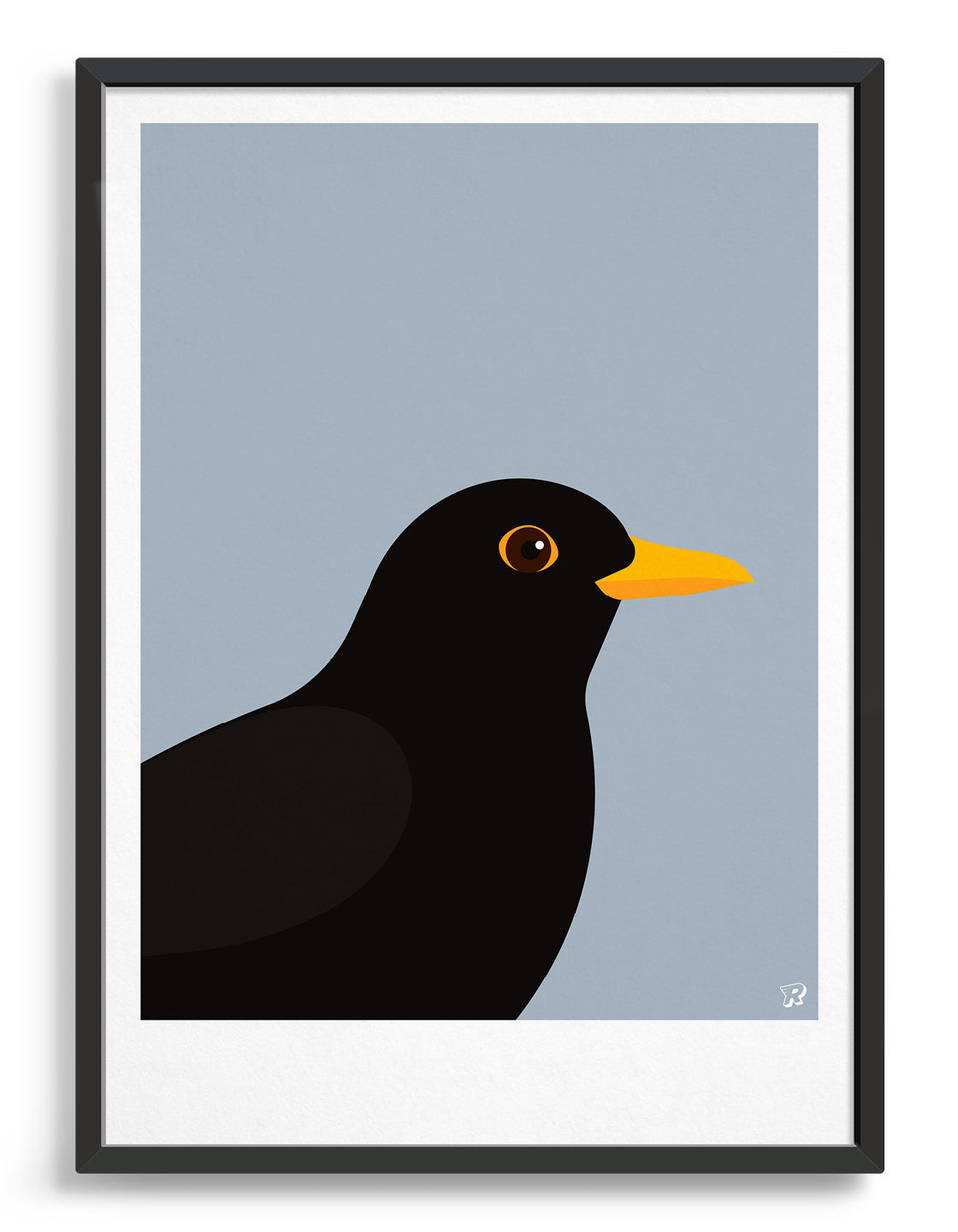 modern Blackbird illustration against a light grey background