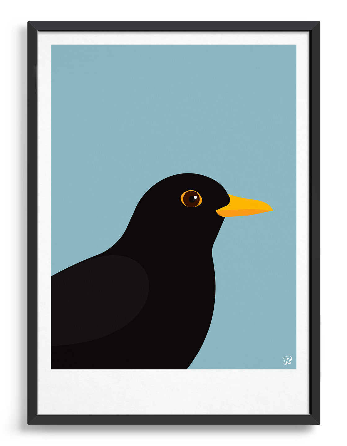 modern Blackbird illustration against a light blue background