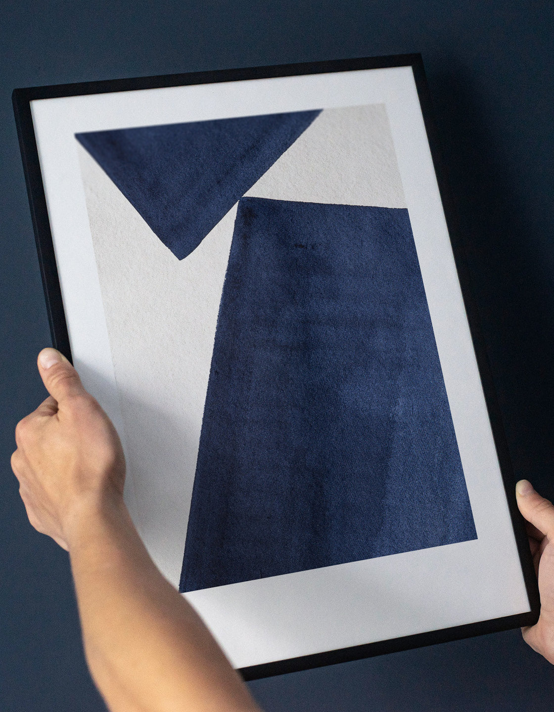 Rocket Jack minimal art print - Japandi design in navy/cream